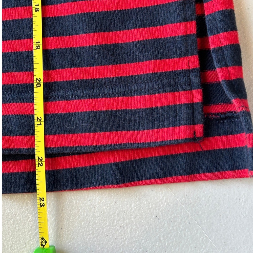 Pomander Place Striped Top XS Navy Red Cotton Long Sleeve Crew Neck - Picture 5 of 6
